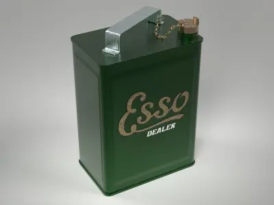 Vintage Esso Petrol Gas Can Low-poly 3D model