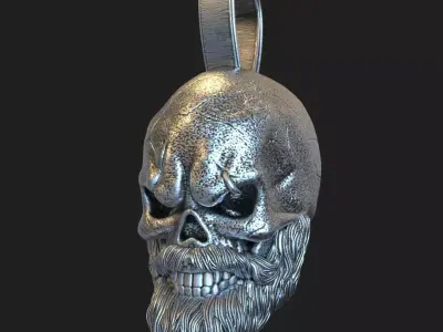 Skull Pendant jewelry Bearded vol3  3D print model