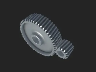 helical gear Low-poly 3D model