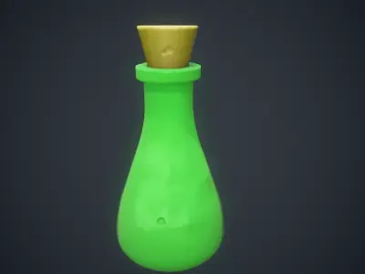 Stylized Bottle Free low-poly 3D model