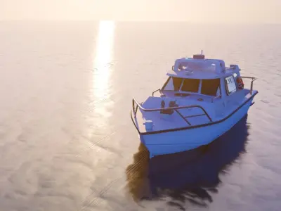 Speedboat Laep 7 Low-poly 3D model