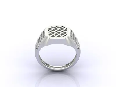 Print Ready STL 3DM  Gents Rings Diamond Men Ring  3D print model 16