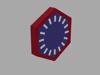 Clocks military badge Free low-poly 3D model