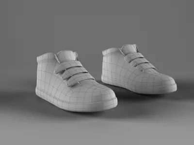 Cartoon Sport Shoes Low Poly Low-poly 3D model