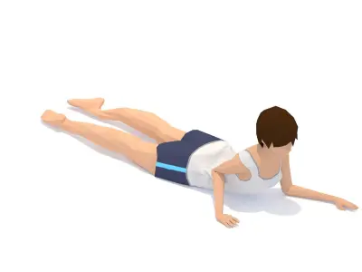 UpWard Facing Dog Yoga Exercise Woman Animation Low-poly 3D model