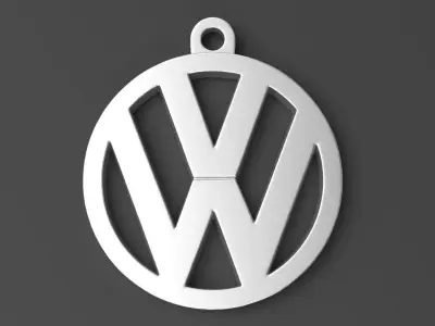 volkswagen logo key ring 01 3D print model