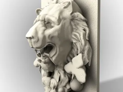 Lion Fasade Decoration 3D model
