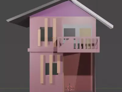 a low poly house 3D model