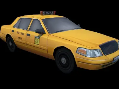 Taxi Low-poly 3D model Game Ready New  Asset  Low-poly 3D model