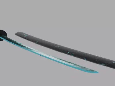 Katana Low-poly 3D model 18