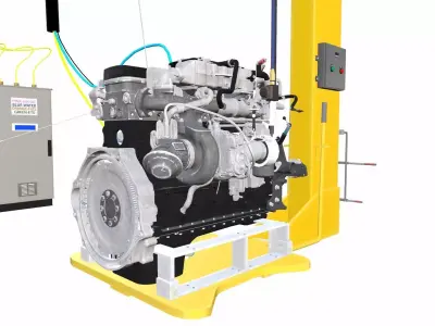 Engine Turbo Workstation Low-poly 3D model