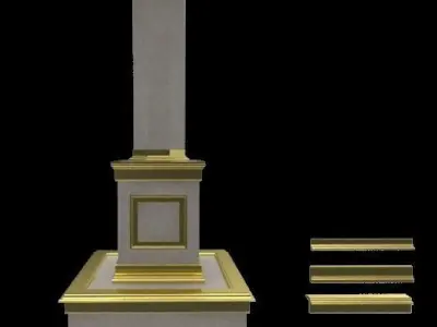 Column with moundings 3D model