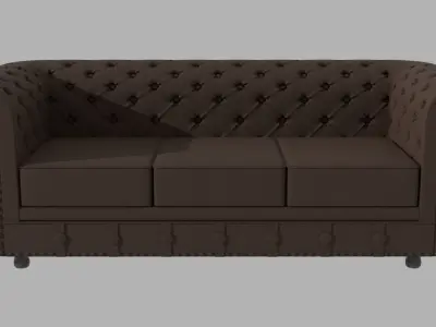 Fabric Sofa Wood Sofa Fabric Couch Reclaimed Wood Sofa 3D Model 3D model