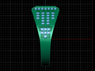 Print Ready STL 3DM  Gents Rings Diamond Men Ring  3D print model 14