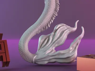 Mermaid statue 3D print model