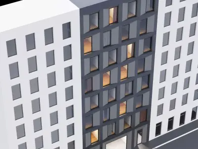 Modern building fasade 4 3D model