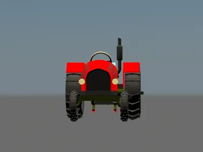 cartoon tractor 3D model