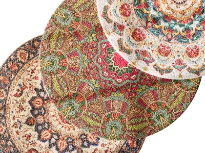 round carpet 10 3D model