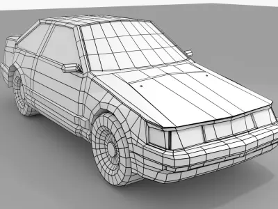Toyota Corolla Low Poly Car Low-poly 3D model