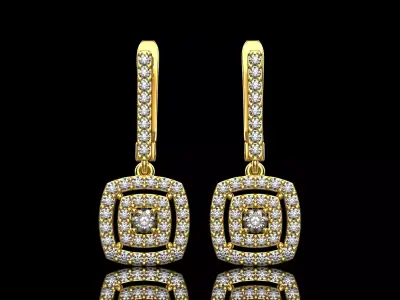 Cushion form earring model 496 3D print model