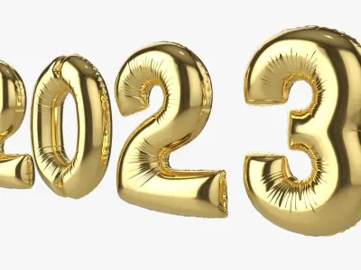 Foil balloon 2023 year numbers 3D model