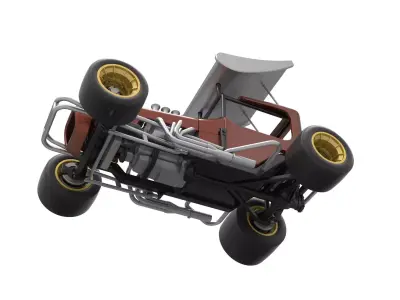 Vintage Winged Supermodified stock car Scale 1 to 25 3D print model