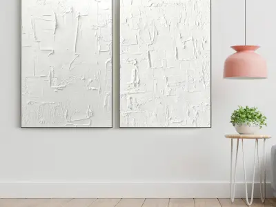 Plaster Two Photo Frame E-53 Low-poly 3D model