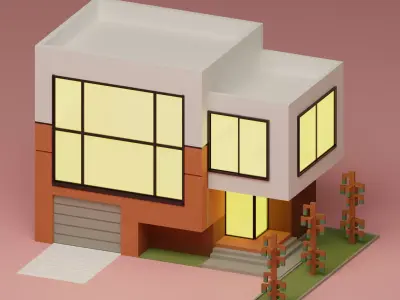Lopwpoly House 17 Low-poly 3D model