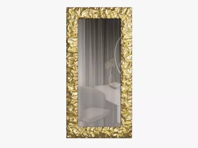 Rectangular mirror in a crumpled frame 3D model