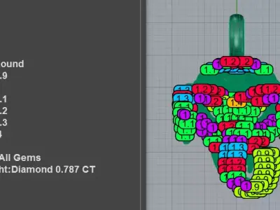 Luxury Diamond Ganesha Pendant Necklace 3D print model
