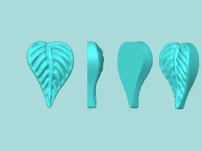 Heart Philodendron Leaf - Silicone Mold Maker - Template 3D print model