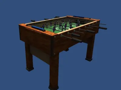 Tabletop-Soccer-Set foosball table Low-poly 3D model