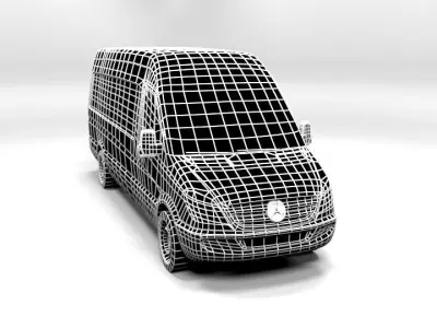 MERCEDES SPRINTER XL 2008 LOWPOLY Low-poly 3D model