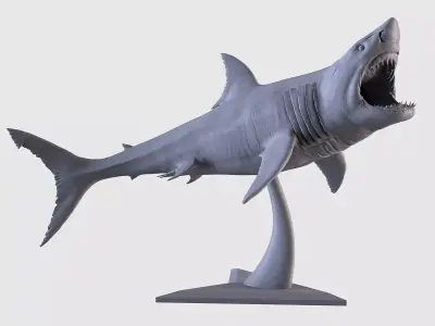 White Shark Statue 3D print model
