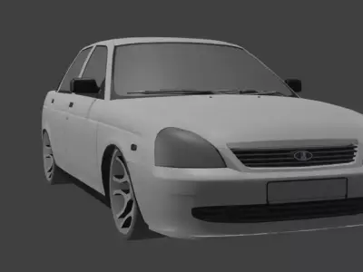Russian Car Lada Priora Low-poly 3D model