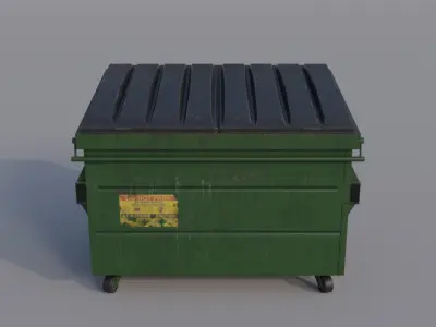 Trash can Free low-poly 3D model buy