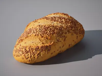Bread with toppings 6K triangles 4K PBR textures Low-poly 3D model