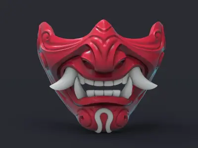 Samurai demon mask 3D print model