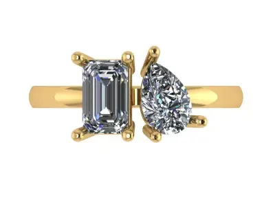 me  you ring pear shape  emerald cut  3D print model