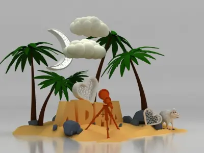 Eid Al adha Island Decoration 3D model