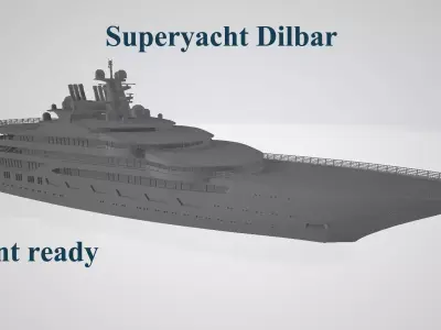 Superyacht Dilbar print ready 3D model 3D print model