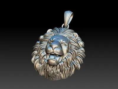 lion necklace pendant model 2 3D print model