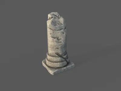 Low Poly Broken Column Low-poly 3D model purchase