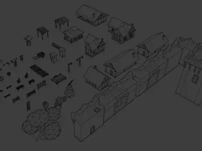 Medieval pack Free low-poly 3D model