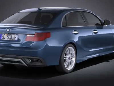 Generic Average Luxury Sedan 2015 VRAY 3D model