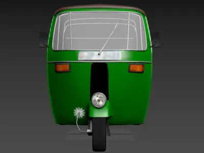 three-wheel tuk tuk Low-poly 3D model