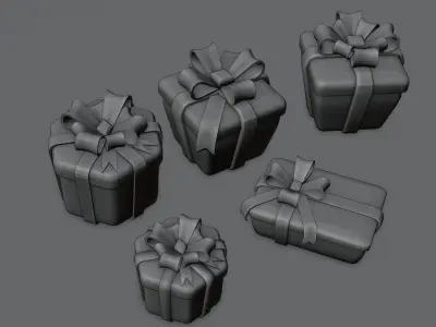 Gift boxes Low-poly 3D model