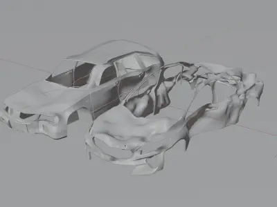 destroyed cars Low-poly 3D model from CGTrader