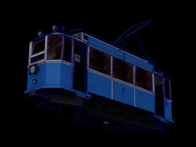 Berlin Tram 1940s Low-poly 3D model