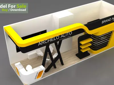 3d Exhibition Low-poly 3D model